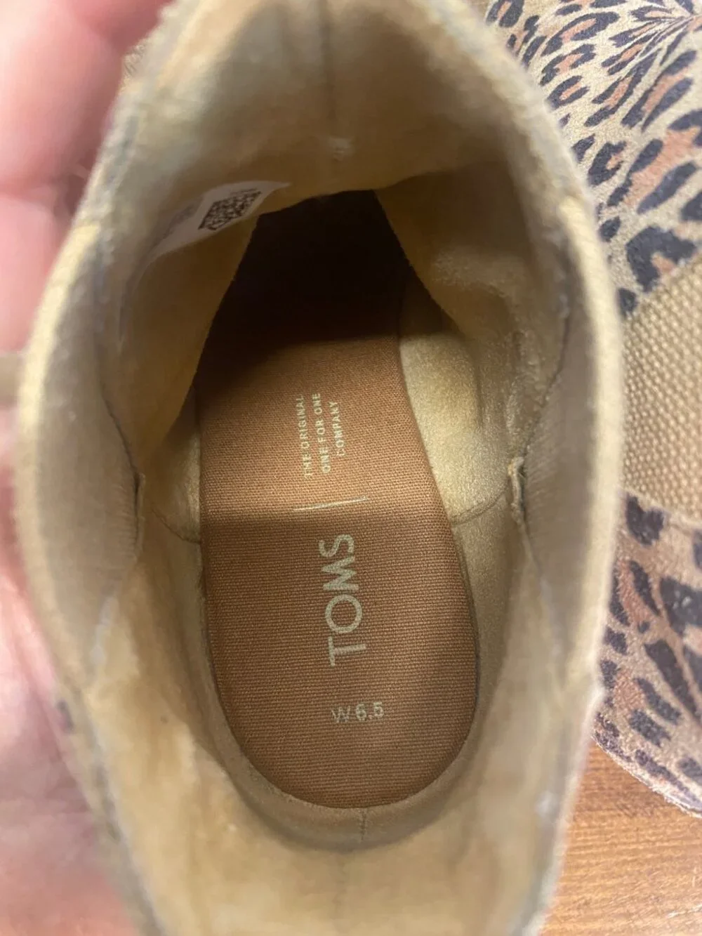 TOMS - Leopard Print Suede Wedge Ankle Booties - Women's Size 6.5